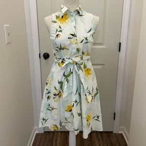 Casual yellow and white dress